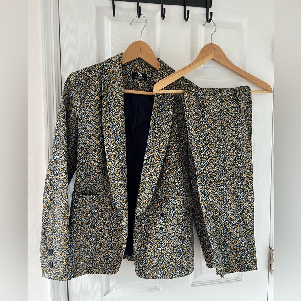 Wildfang x Lucca flower print suit size 4